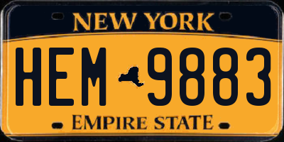 NY license plate HEM9883