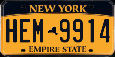 NY license plate HEM9914