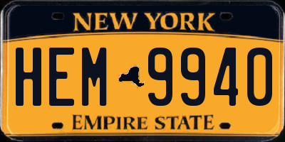 NY license plate HEM9940