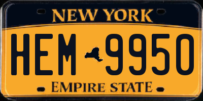 NY license plate HEM9950