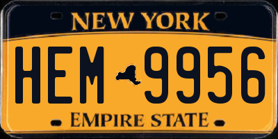 NY license plate HEM9956