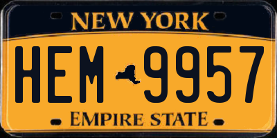 NY license plate HEM9957