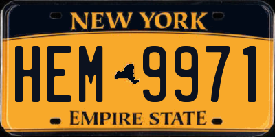 NY license plate HEM9971