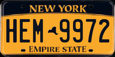 NY license plate HEM9972