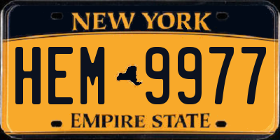NY license plate HEM9977