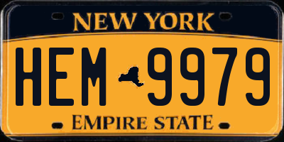 NY license plate HEM9979