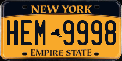 NY license plate HEM9998