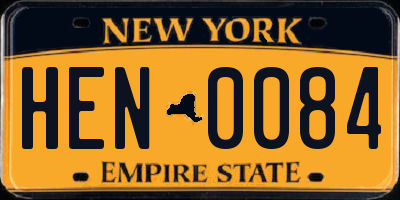 NY license plate HEN0084