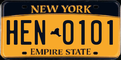 NY license plate HEN0101