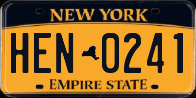 NY license plate HEN0241