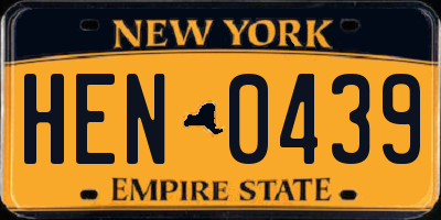 NY license plate HEN0439