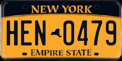 NY license plate HEN0479
