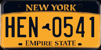 NY license plate HEN0541