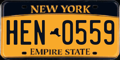 NY license plate HEN0559