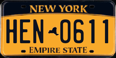 NY license plate HEN0611