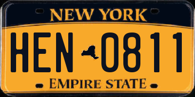 NY license plate HEN0811