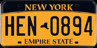 NY license plate HEN0894