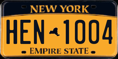 NY license plate HEN1004