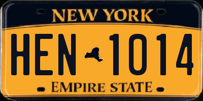 NY license plate HEN1014