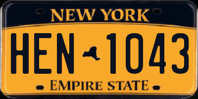 NY license plate HEN1043