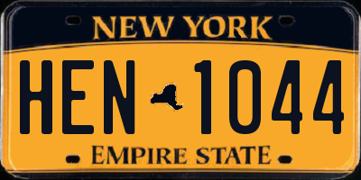 NY license plate HEN1044
