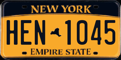NY license plate HEN1045