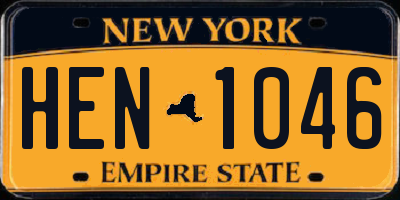 NY license plate HEN1046