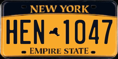 NY license plate HEN1047