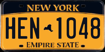 NY license plate HEN1048