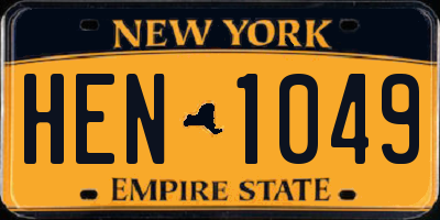 NY license plate HEN1049