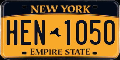 NY license plate HEN1050