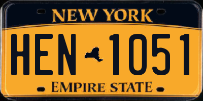 NY license plate HEN1051