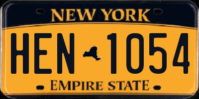 NY license plate HEN1054