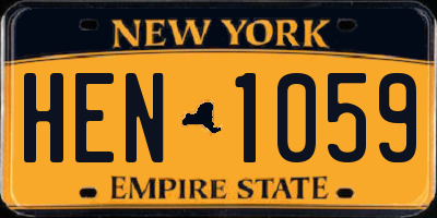 NY license plate HEN1059