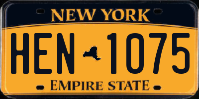 NY license plate HEN1075