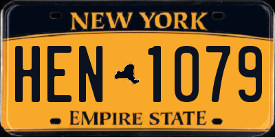 NY license plate HEN1079