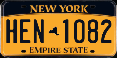 NY license plate HEN1082