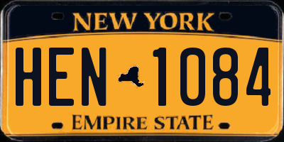 NY license plate HEN1084