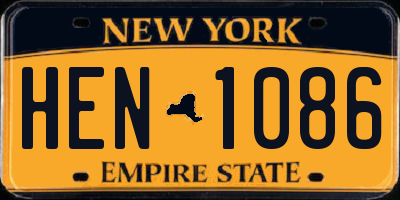NY license plate HEN1086