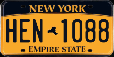 NY license plate HEN1088