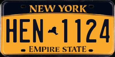 NY license plate HEN1124