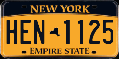NY license plate HEN1125