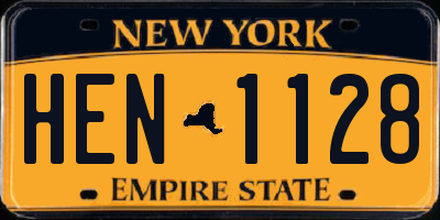 NY license plate HEN1128