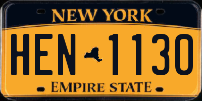 NY license plate HEN1130