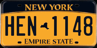 NY license plate HEN1148