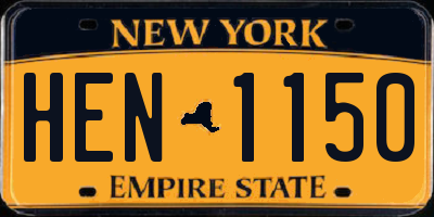 NY license plate HEN1150