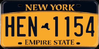 NY license plate HEN1154
