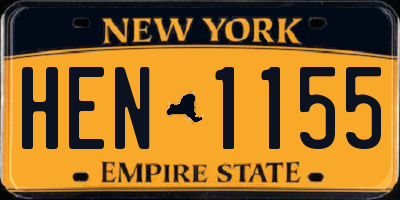 NY license plate HEN1155