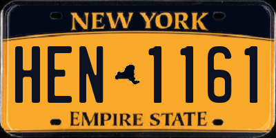 NY license plate HEN1161