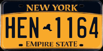 NY license plate HEN1164